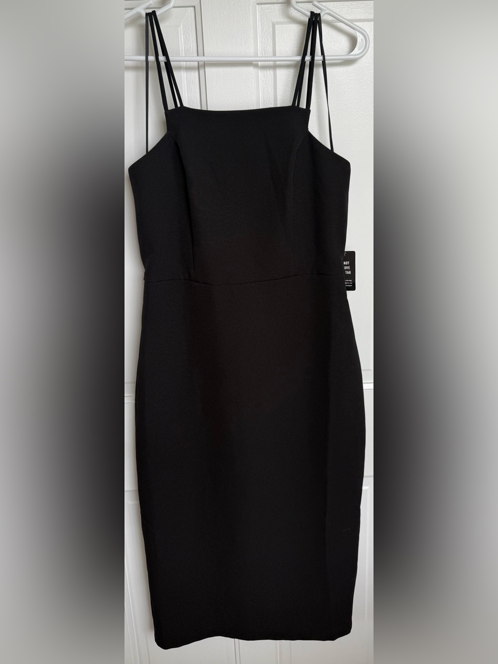 Express Double Strap Square Neck Sheath Midi Dress Black Size S NWT